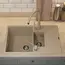 Кухонная мойка кварцевая Uperwood Quartz PremiumUPD-05-02, прямоугольная двухсекционная, бежевая