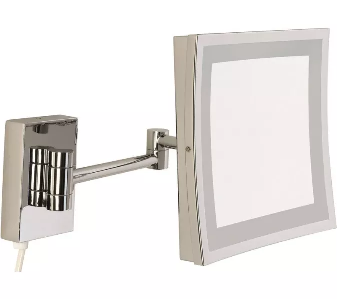 Аксессуары/Комплектующие: Sanibano  настенное квадратное зеркало (3x) с LED подсветкой (без провода и вилки)   хром 1 в магазине Акватория