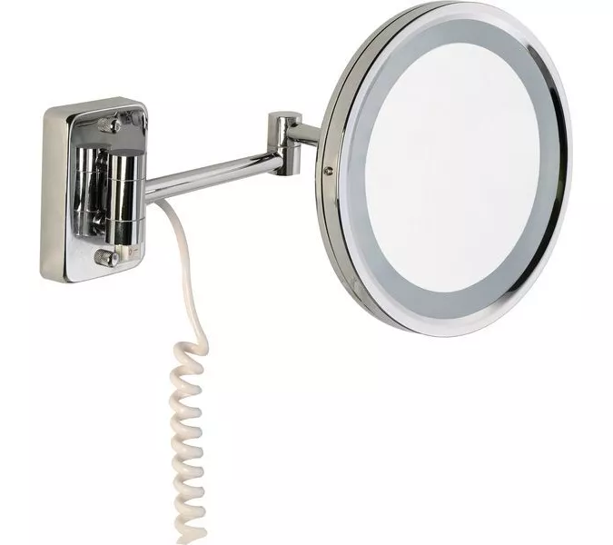 Аксессуары/Комплектующие: Sanibano  настенное круглое зеркало (3x) с LED подсветкой (с проводом и вилкой)   хром 1 в магазине Акватория
