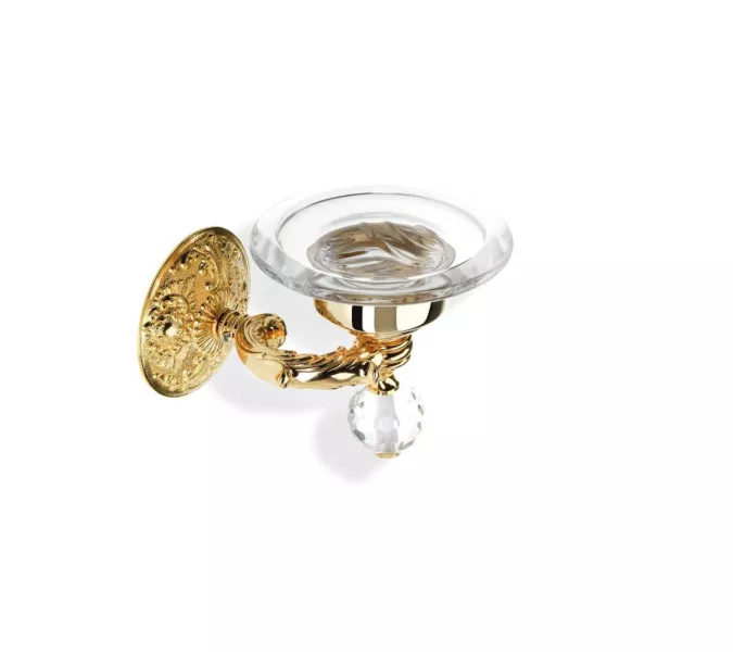 Аксессуары/Комплектующие: Stil Haus Noto Light  настенная мыльница со стеклом Murano  золото 1 в магазине Акватория