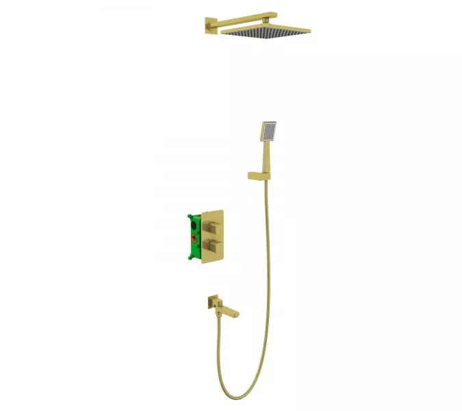 Душевые системы: Душевая система встроенная с термостатом Timo Petruma SX-5049/17SM золото матовое 1 в магазине Акватория