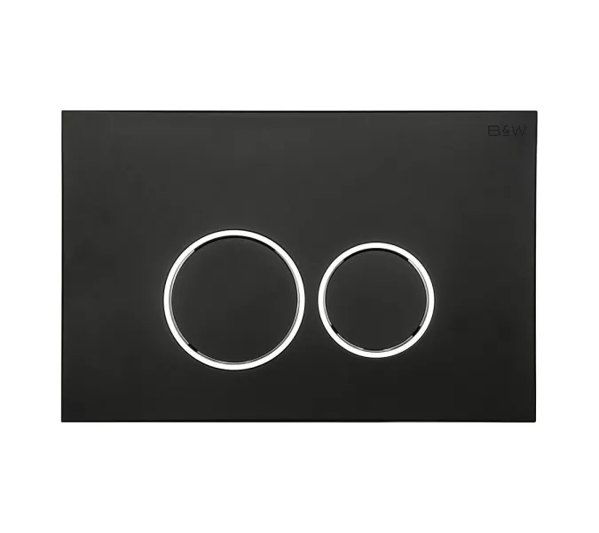 Санфаянс: Клавиша смыва Black&White WPI-09512 черный матовый 1 в магазине Акватория